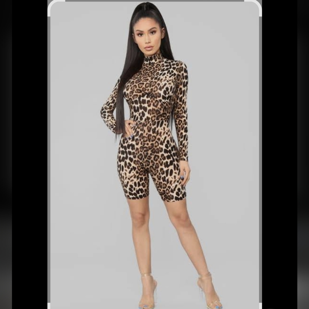 Fashion Nova Leopard Print Long Sleeve Bodysuit - Picture 2 of 13